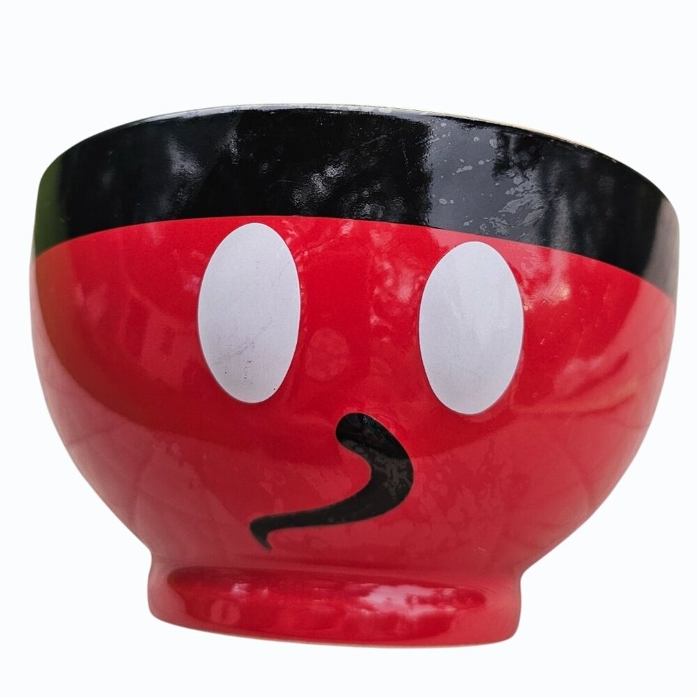 Disney Parks Mickey Mouse 3D Red Cereal Soup Bowl   Face on Front  Rear on Back - Picture 11 of 12